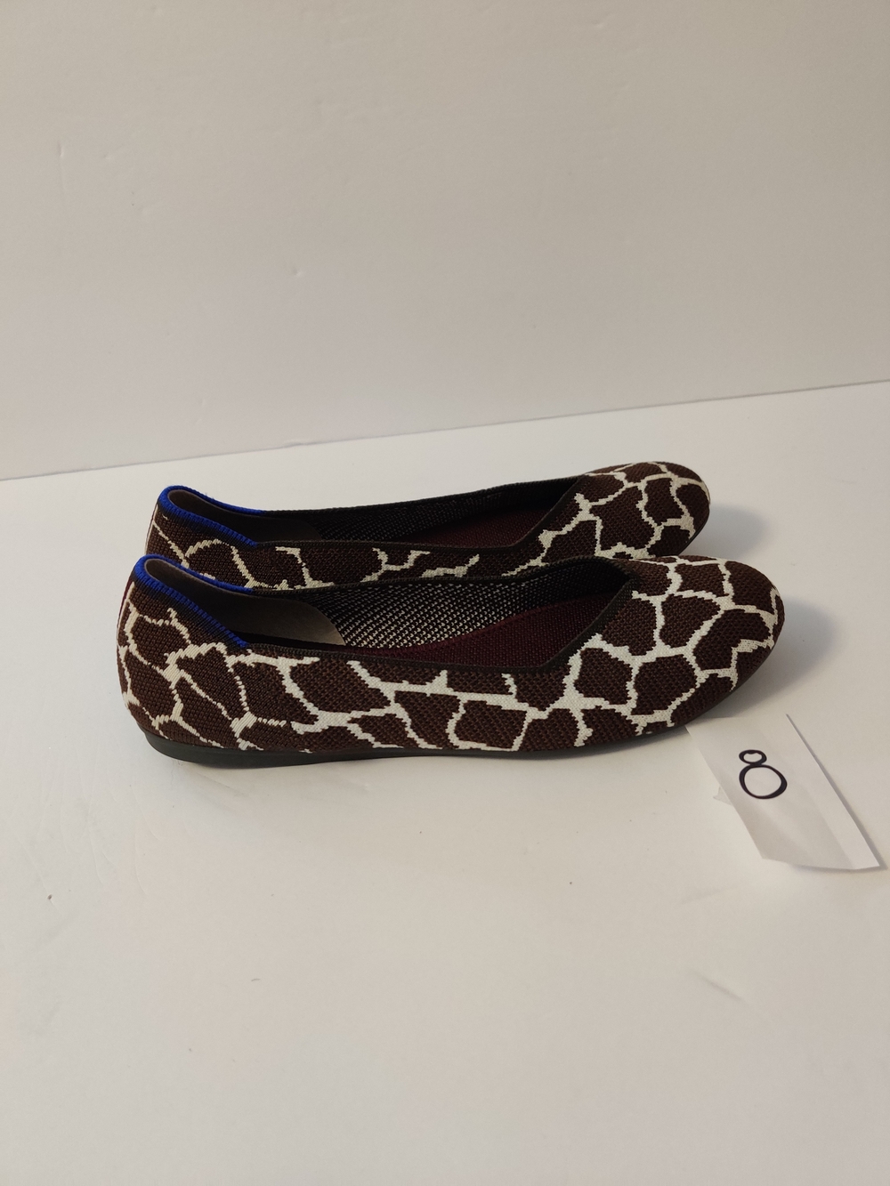 Rothys Brown and White Giraffe-Print Women's Ballet Flats 7.5 - Picture 2 of 5